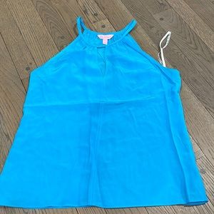 Lilly Pulitzer Blue Spaghetti Strap Tank -  Silk, size medium